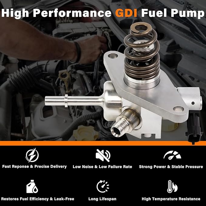GDI High Pressure Fuel Pump Kit 12697966 Compatible with 2014-2020 Chevy Tahoe Silverado Suburban Express GMC Sierra Yukon Cadillac W/ 12677004 Intermediate Fuel Pipe& 12626354 Intake Manifold Gaskets