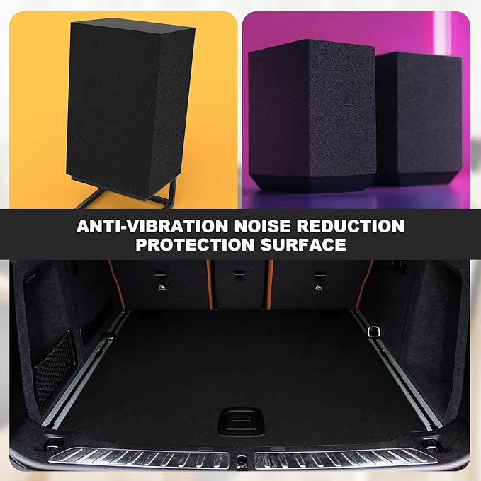 Nuanchu 22 Sq ft 16 x 195 in Black Underfelt Carpet with Adhesive Back for Speaker Sub Box, Underfelt Carpet for RV, Boat, Marine, Auto, Truck, Car Trunk, Door Liner, Desk