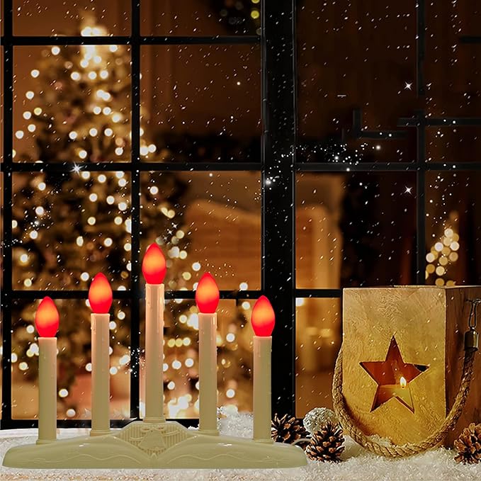 GOOTHY 25 Pack C7 Red LED Christmas Light Bulb, C7 Red Replacement Bulbs for Outdoor String Lights Window Candles Chandeliers, E12 Candelabra Base LED Bulbs, 0.6 Watt Led Night Light Bulb