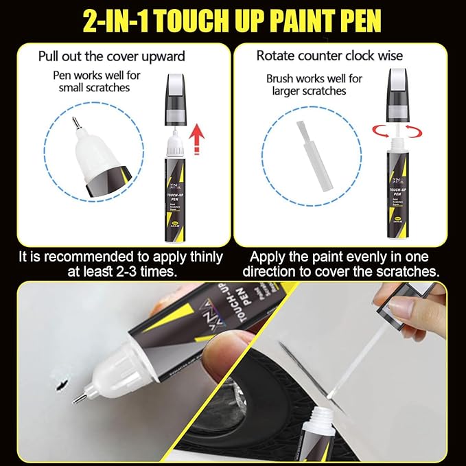 XNA Manhattan Green Metallic(C3D) for BMW Touch Up Paint, Car Scratch Remover for Nicks and Chips Repair, 2-In-1 Quick & Easy Fix Car Scratch Repair Kit with Exact Color-Matched