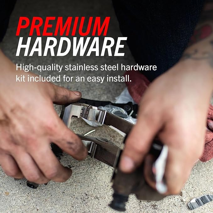 POWERSTOP Front and Rear K8661-36 Carbon-Fiber Ceramic Brake Pad with Drilled and Slotted Rotor Kit Z36 Truck and Tow