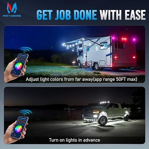 MICTUNING P1Y 6 Gang Switch Panel, Remote and APP Control, Up to 230FT, Adjustable Strobe Pulse Momentary, 6-Level Dimming, 12-24V Waterproof Multifunction Toggle Switch for Car Boat RV Truck Offroad