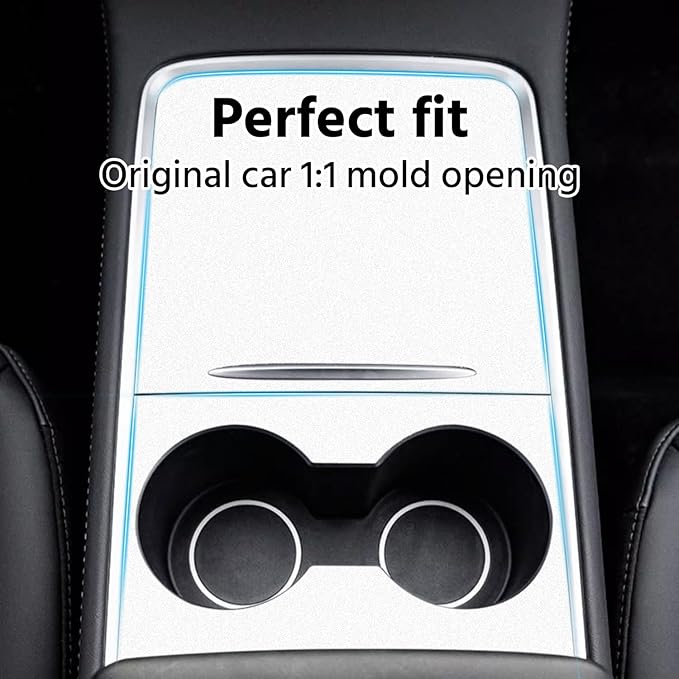 Upgarde Center Console Wrap Cover Kit White Only Fit New Center Console Compatible with Tesla 2021-2025 Model Y & 2021-2023 Model 3 (White)
