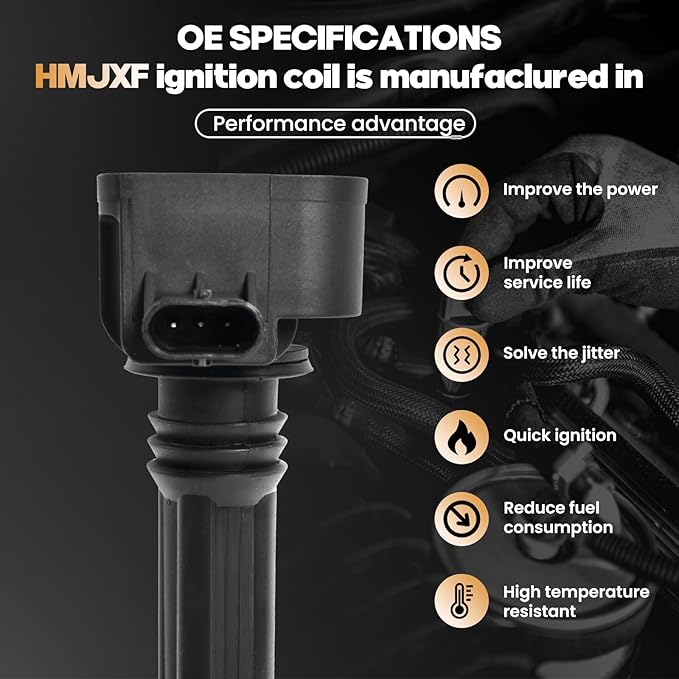 6PCS Ignition Coil packs UF807 0221504038 68223569AB/AC/AD COMPATIBLE WITH CHRYSLER PACIFICA VOYAGER DODGE DURANGO JEEP GLADIATOR GRAND CHEROKEE WRANGLER RAM 1500 3.5 V6