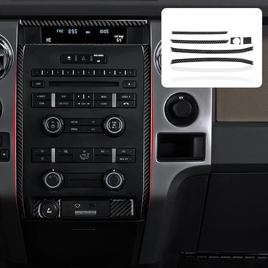 Car Center Console Navigation Bezel Trim Carbon Fiber Decal Sticker Interior Cover for Ford F150 2009 2010 2011 2012 2013 2014 Accessories