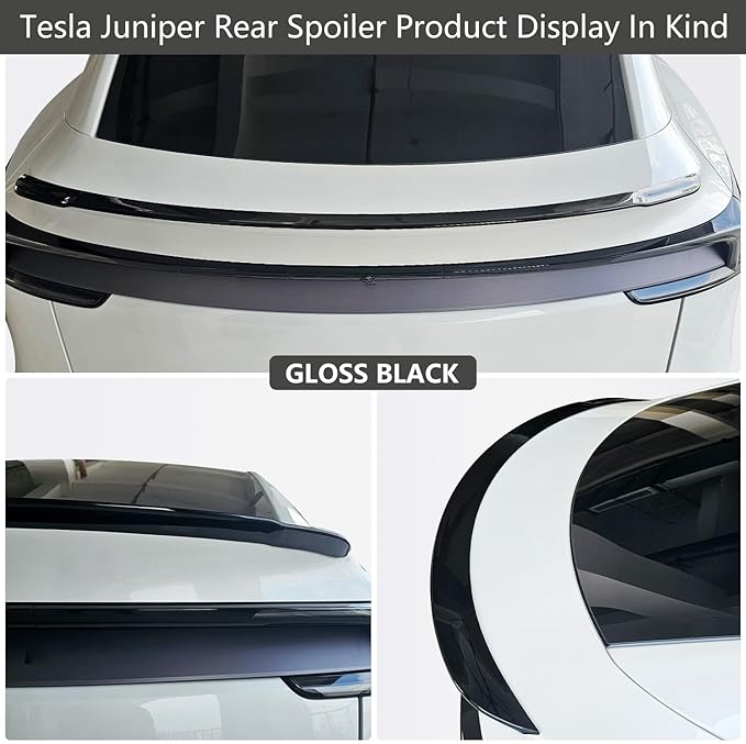 ABS Spoiler for 2025 2026 Tesla Model Y Juniper Rear Spoiler Rear Trunk Spoiler Sport & Performance Type Rear Spoiler Wings Tesla Model Y Juniper Accessories (Gloss Black)