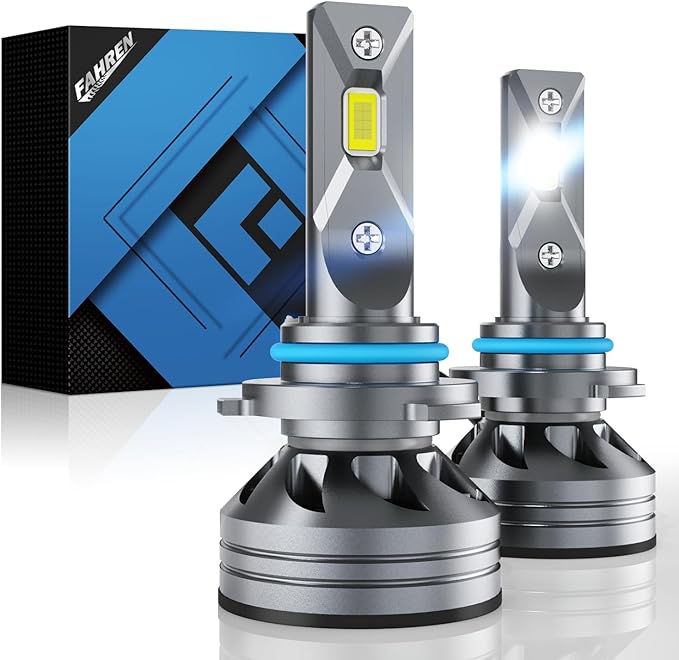 Upgraded 9012/HIR2 Light Bulb, 43000LM Super Bright 6500K, 7 Years Long Service Life with Cooling Fan, Real 1:1 Size 9012 Fog Lights Bulb, CANbus-Ready Plug and Play, IP68 Waterproof, Pack of 2