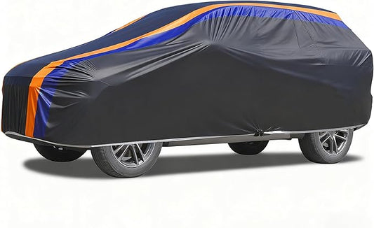 DINGHAO Car Cover Waterproof All Weather with Hot Stitching for Automobiles,6 Layers Outdoor Full Exterior Cover Sun UV Rain Snow Wind Protection Fit for 189"(189 * 73 * 65 inch) SUV