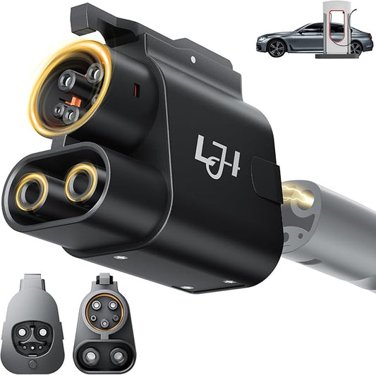 NACS to CCS1 Adapter - 250kW DC Fast Charging (1000V/500A) for Tesla Supercharger V3/V4 - Compatible with Ford, GM, Rivian R1T/R1S & Hyundai/Kia/Volvo EVs - IP54 Weatherproof