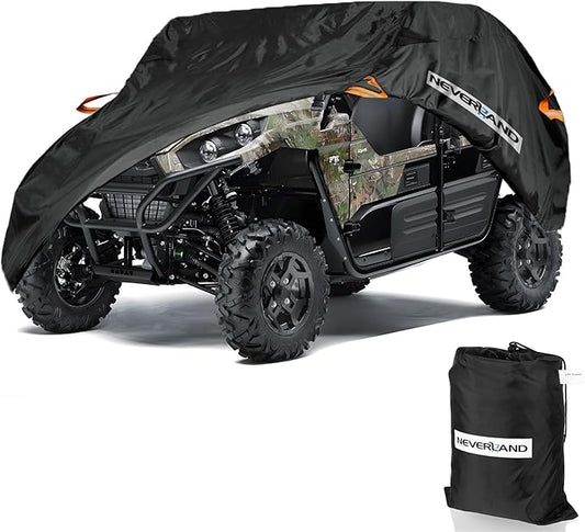 NEVERLAND UTV Cover Heavy Duty Ranger Cover Waterproof 2-3 Seater/4-6 Seater Side by Side Covers 4 Door All Weather Storage with Reflective Strip Compatible with Polaris RZR General Can-Am Yamaha SxS