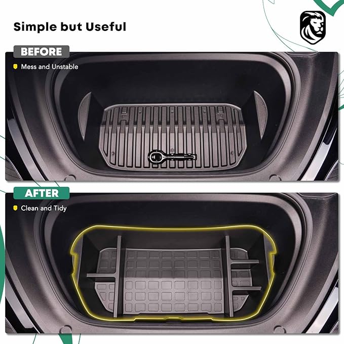 YHTAUTO Front Trunk Organizer Compatible with Tesla Model Y 2020 2021 2022 2023 2024, Frunk Storage Organizer Storage Box fits Tesla Y Accessories, 6 Separate Spaces