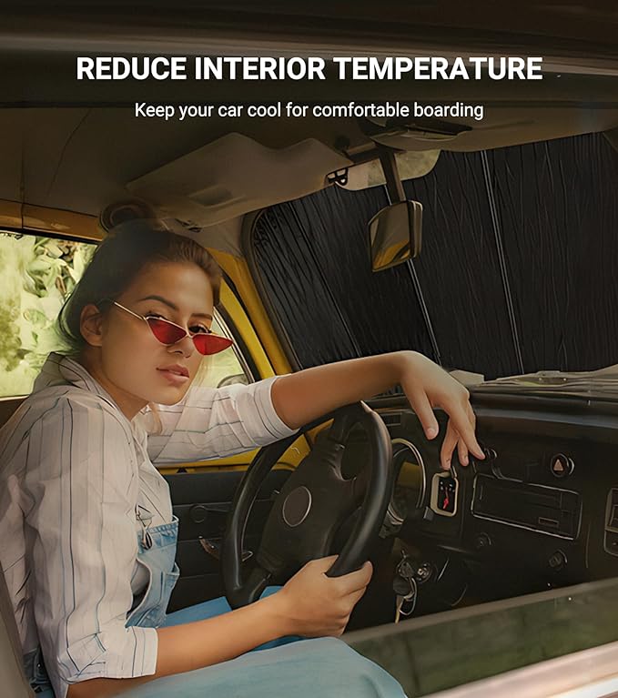 Windshield Sun Shade for Ram 1500 2019-2025 Without Sensor with Standard Rearview Mirror, Custom Fit Front Window Sunshade - AstraGuard