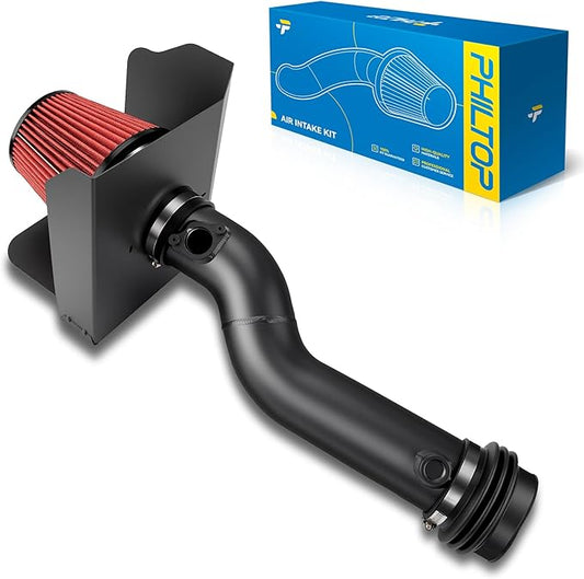 PHILTOP High Performance Aluminum Cold Air Intake System Kit with Filter for 2016 2017 2018 2019 2020 Tacoma 3.5L Increase Acceleration and Engine Growl, Horse Power and Torque