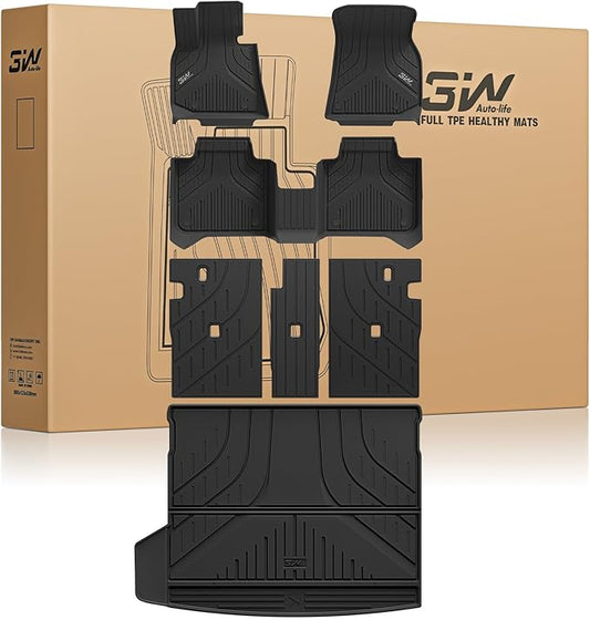 3W Floor Mats & Cargo Liner Fit for 2025 2026 BMW X3 G45, Seatback Protector Mats Cover, Trunk Mat TPE All Weather Custom Car Accessories Full Set BMW X3 30/50M xDrive