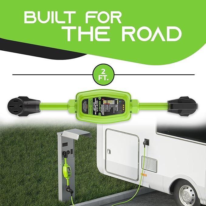 GEARit RV Surge Protector 50 Amp (Wi-Fi with in-APP) Real Time Monitor - Plug, Inlets, Receptacles - Protects Against Voltage Surges, Reverse Polarity, and Open Ground - Monitor Voltage, Amps, Watts