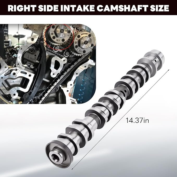 5047913AD Right Side Intake Camshaft Compatible with Chrysler Chrysler Voyager Pacifica Dodge Durango Wrangler Grand Cherokee Gladiator Ram 1500 Engine Replaces for 5047913AA, 5047913AB, 5047913AC