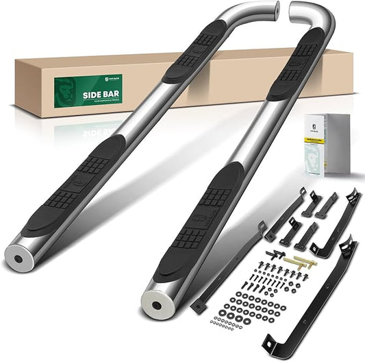 YHTAUTO 3 Inch Running Boards Fit Jeep Renegade BU/BV Series 2015-2024 SUV, Round Side Steps Stainless Steel Step Bars Off-Road Exterior Accessories