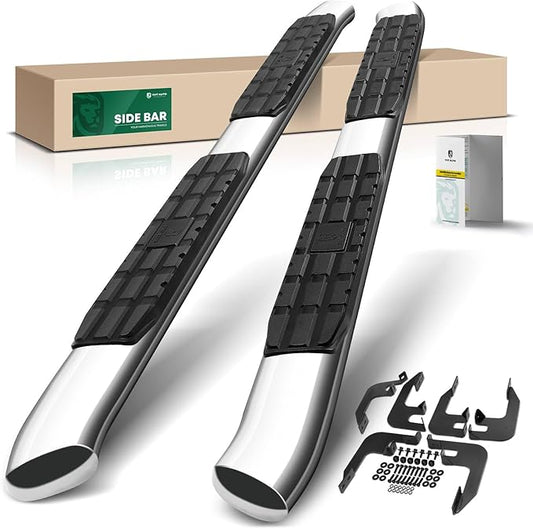 YHTAUTO 4.25 Inch Running Boards Fit Honda Ridgeline 2017-2023 Crew Cab, Oval Bent Ends Side Steps Stainless Steel Step Bars Off-Road Exterior Accessories