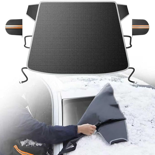 [2025 Upgraded] Windshield Cover for Ice and Snow [700D Waterproof Fabric]-Against Snow, Ice, Frost and Water, Heavy Duty Car Snow Cover, Suitable for Cars, SUVs, and Trucks - Large