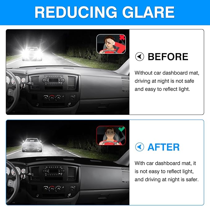 Autorder Dashboard Cover Mat for 2006-2008 Dodge Ram 1500 2500 3500,2009 Dodge Ram 2500 3500 4500 5500,2010 Dodge Ram 4500 5500 Accessories Dash Cover Velvet Dash Mat(Without Cutout for Dash Speakers)