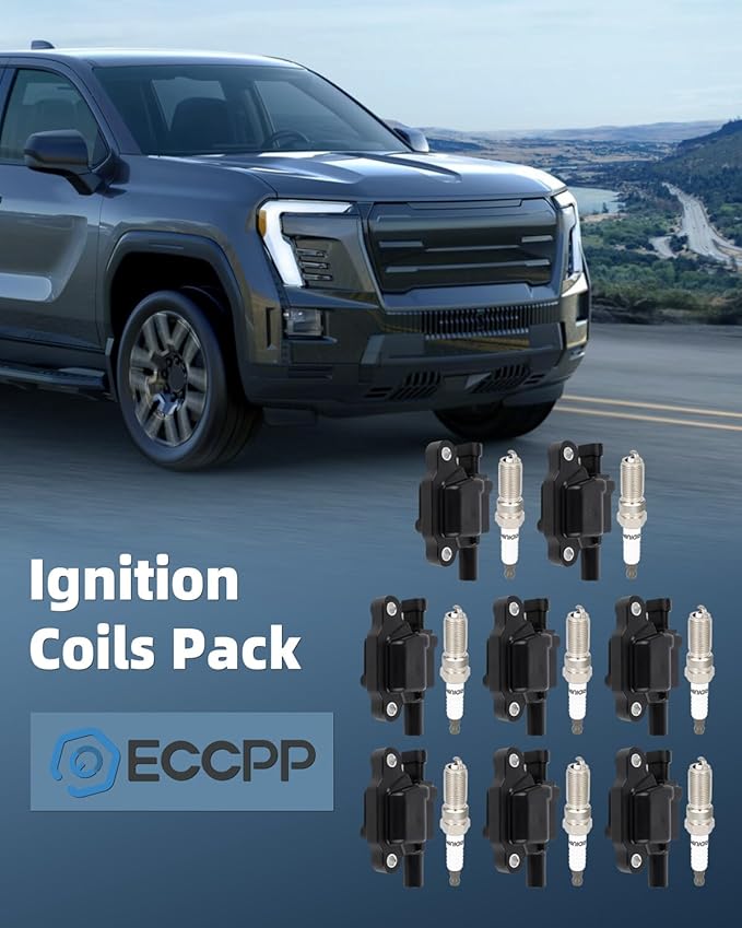 ECCPP 8 ignition coils with 8 iridium Spark Plugs,UF743,coils packs,for Chevrolet,for Silverado,Tahoe,Camaro,Suburban,Corvette &,for GMC Sierra,Yukon & Cadillac Escalade,CTS,UF743,C1820