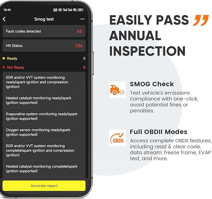 ANCEL Echo OBD2 Scanner Bluetooth - All Systems Code Reader, Car Diagnostic Tool for iOS Android, Vehicle Scanner for Oil Light & Brake Reset, Battery Registration - Bidirectional Scan Tool, Live Data