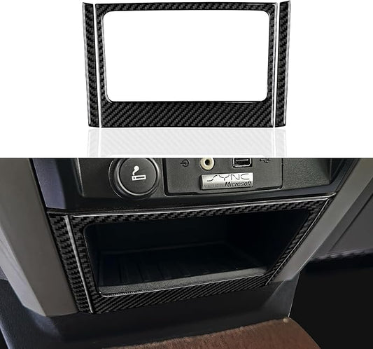 Youtaiche Car Center Console Bottom Storage Box Panel Carbon Fiber Decal Sticker Interior Trim Cover for Ford F150 2009 2010 2011 2012 2013 2014 Accessories (Style A)