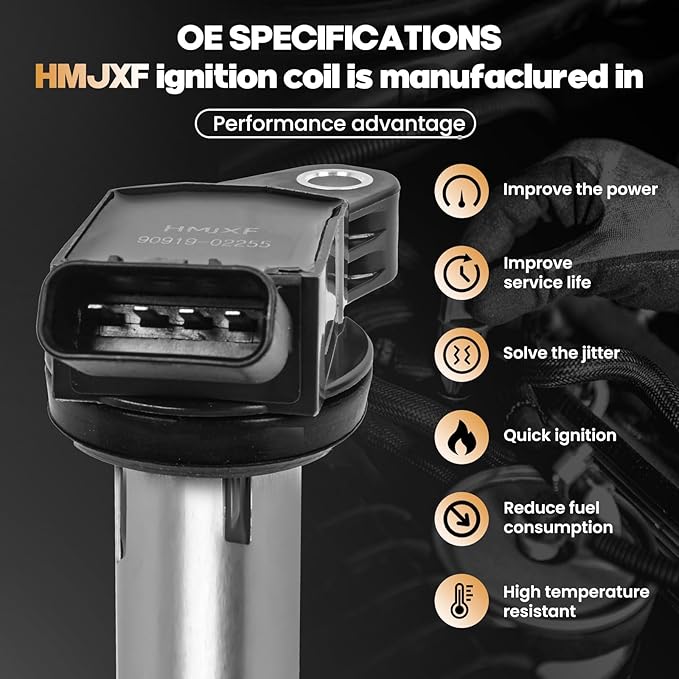 Set of 6 Ignition Coil Pack for UF487 Compatible with Lexus ES350 GS300 GS350 IS350 LS460 LX570 RX350 RX450 Highlander 4Runner Camry Sienna RAV4 Tundra Venza Avalon tC Evora - 3.5L V6