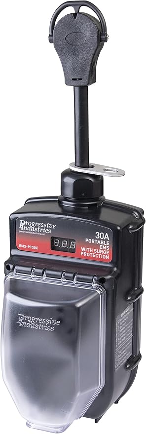 Progressive Industries EMS-PT30X Portable RV Surge Protector, Black, 30 Amp