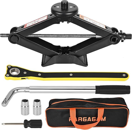 Car Jack Kit for Tesla Model 3/S/X/Y – 2.5 Ton Scissor Jack with Tesla Jack Pads & Tesla Tire Repair Kit for Spare Tire Changing and Repair Tools