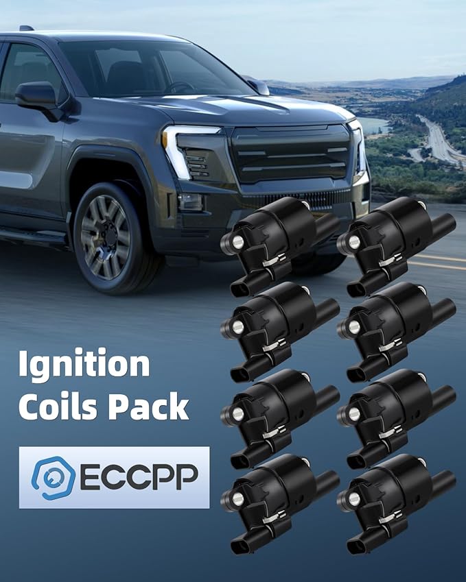 ECCPP 8 ignition coils for 8 iridium Spark Plugs UF742 2018-2016 for Chevrolet Camaro; 2018-2014 for Chevrolet Corvette; 2018-2014 for Chevrolet for Silverado 1500; 2018-2015 for Chevrolet Suburban