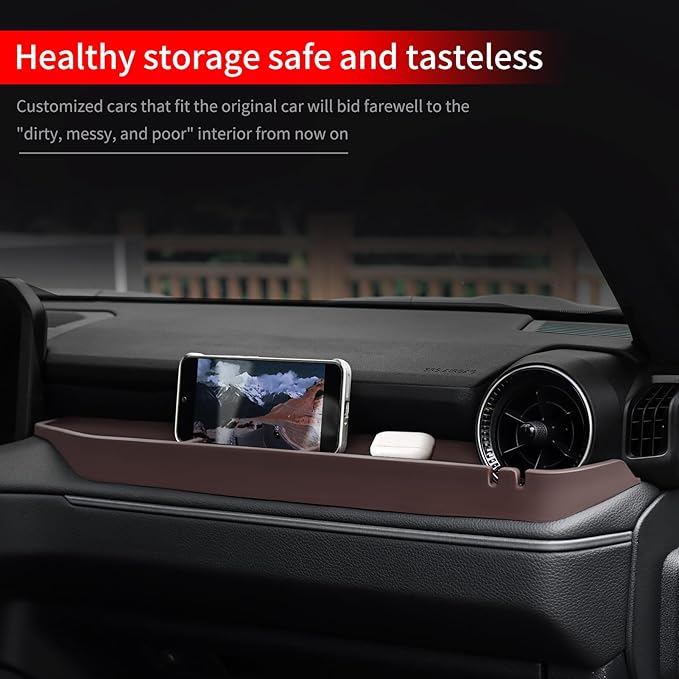 Co-Pilot Console Storage Box Suitable for 2024-2025 Toyota Land Cruiser 250 1958 Prado Silicone Anti-Skid Interior Tray Vehicle Storage Upgrade and Modification Accessories (Co-Pilot Brown)