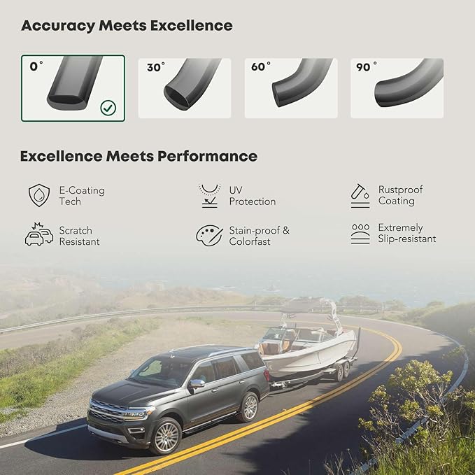 YHTAUTO 4 Inch Running Boards Fit Jeep Wrangler JK 2007-2018 2-Door SUV, Oval Straight Side Steps Carbon Steel Step Bars Off-Road Exterior Accessories