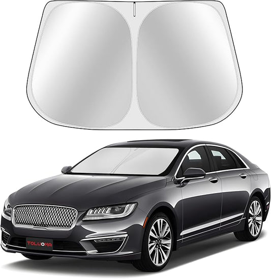 Custom Fit Windshield Sun Shade for Lincoln MKZ 2013-2020 - Full Coverage, 210T Reflective Fabric, Double-Layer Design - Blocks 99% UV Rays, Keeps Car Cool, Easy to Install and Store