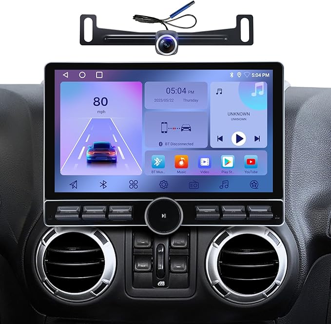 Car Stereo Radio Replacement Upgrade for Jeep Wrangler JK 2007-2018 Dodge Ram 1500 2500 2009-2012 Compass Grand Cherokee Wireless CarPlay Android Auto GPS Navigation Touchscreen Head Unit (4G+64G)