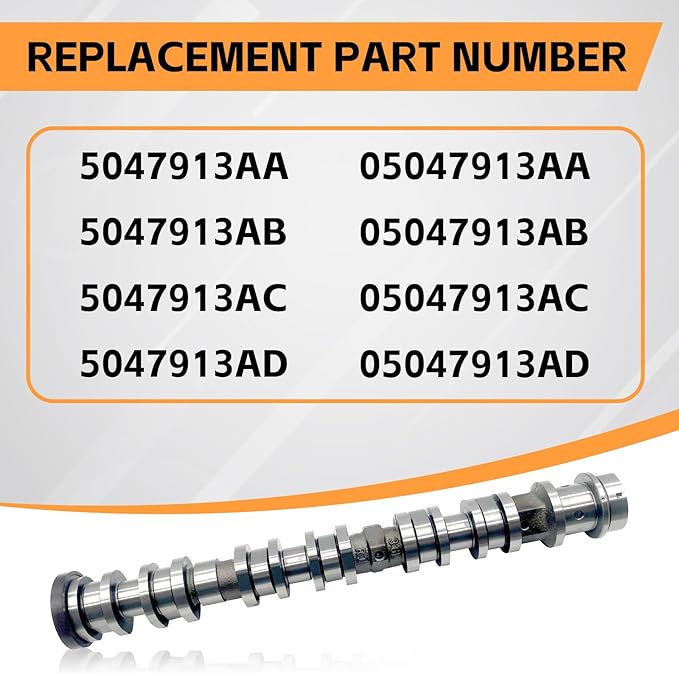 5047913AD Right Side Intake Camshaft Compatible with Chrysler, Dodge Durango, Jeep Wrangler Grand Cherokee, Ram 1500 3.6L V6 for 5047913AA, 5047913AC, 5047913AB