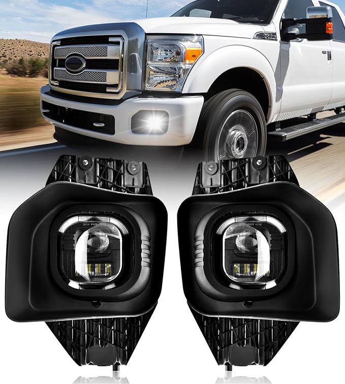 LED Fog Lights for Ford 2011-2016 F250/F350/F450/F550 Super Duty, Bumper Driving LED Fog Lamp Assembly Replacement FogLight Kit, DOT Certified（1 Pair）