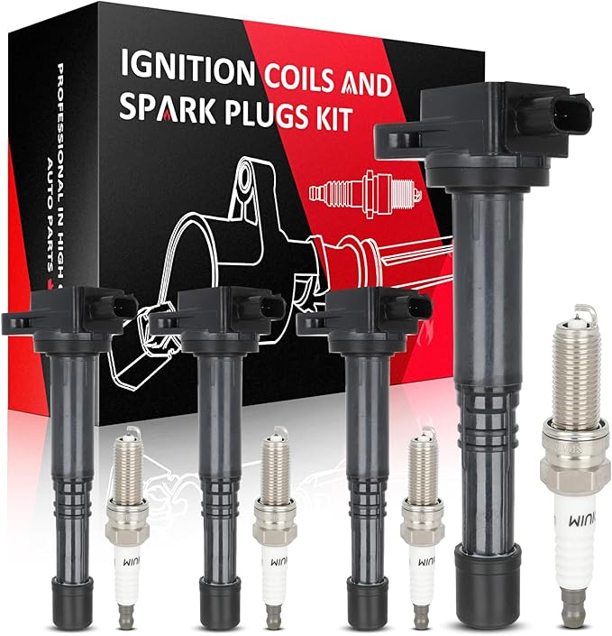 ECCPP 4 ignition coils with 4 iridium Spark Plugs,UF602,coils packs,for Honda CR-V 2010-2014,for Civic 2012-2015,Accord 2008-2012,Crosstour 2008-2012 &,for Acura ILX 2013-2015 2.4L,UF602 5C1719