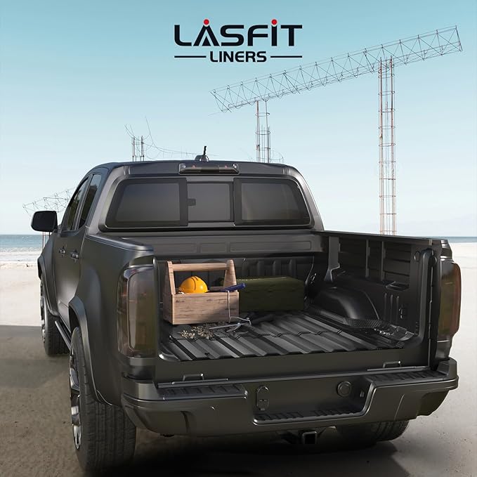 Lasfit Truck Bed Mat for Chevrolet Chevy Colorado/GMC Canyon 2015-2022, Only Fit 5FT Bed, Vehicle Bed Mat Custom Fit Flush All Weather Protection TPE Pickup Car Bed Liner