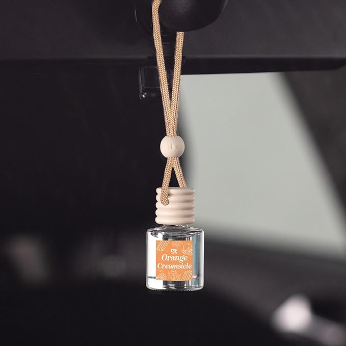CANDECraftCo Car Air Hanging Fragrance Oil, Car Auto Freshener for Essential Oils, Scents Fragrance Aromatherapy Automobile Diffuser, Long Lasting (Orange Creamsicle)