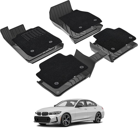 3W Floor Mats & Carpets Fit for BMW 3 Series 2013-2018 F30 320i 328d 328i 330e 330i 335i 340i, TPE All-Weather Harmless Heavy Duty Floor Liner Accessories(NOT for 335is & GT & X-Drive)