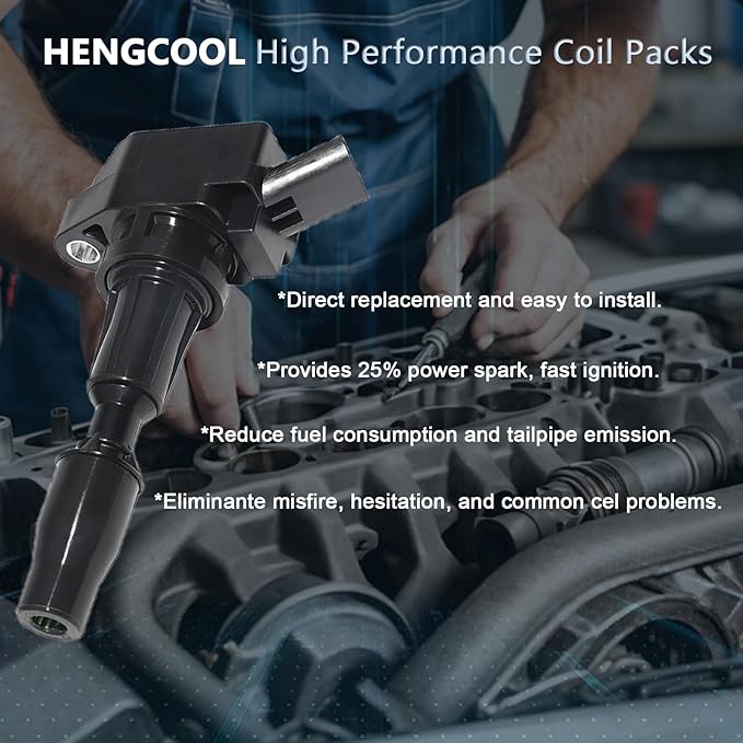 UF764 Ignition Coil Packs Set of 4 Compatible with Hyundai & Kia L4 2.0L 2.4L 2015 2016-2019 Sonata Santa Fe Sport Tucson Optima Sportage Sorento Stinger Replace 27300-2GGA0 GN10730