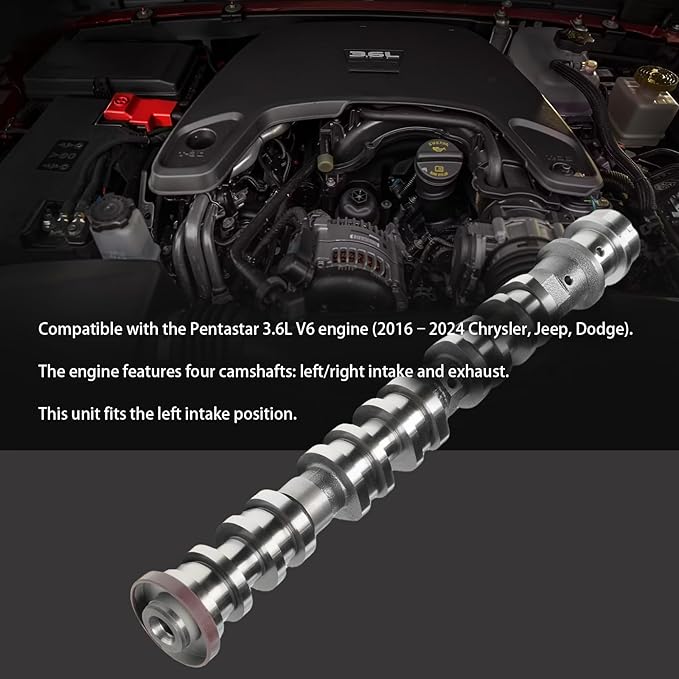 Left Intake Camshaft – Compatible with Jeep Grand Cherokee, Wrangler, Gladiator, Dodge Durango, Chrysler Pacifica, Voyager, Ram1500& ProMaster 1500/2500/3500 – 3.6L V6 Pentastar Engine Replacement