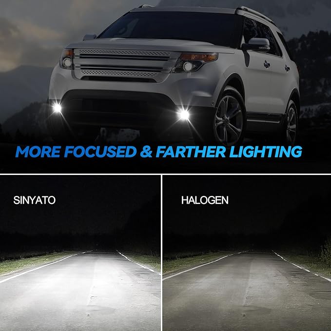 LED Fog Lights Assembly Compatible with 2013 2014 2015 Ford Explorer, Front Driving Fog Lamps Clear Lens Replacement Kit, DOT Certified - 1 Pair