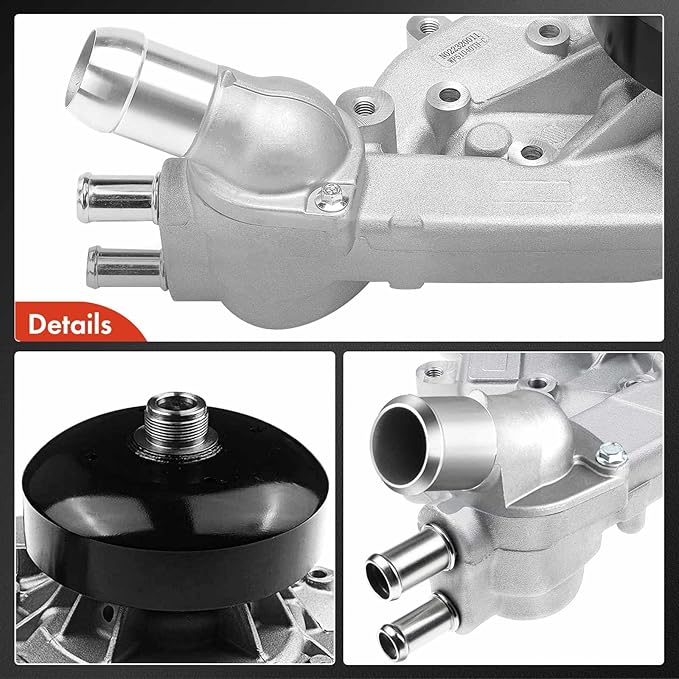 A-Premium Enginie Water Pump [8Cyl 4.8 5.3 6.0L DOHC] w/Thermostat Compatible with GM Cars Chevy, GMC, Cadillac, Hummer, H2, Workhorse - Silverado, Express, Escalade, Tahoe, Sierra, Yukon, 9-7x More