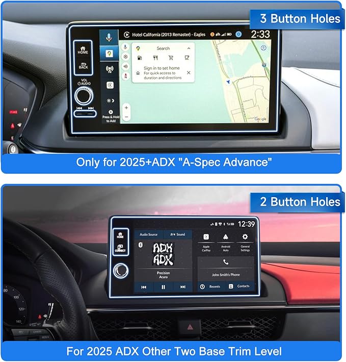 SXCY 2PCS for 2025 2026 Acura ADX Screen Protector 9 Inch [A-Spec Advance Only] for 2025 2026 Acura ADX Accessories Navigation Display Touch Screen Protector Anti-Glare[Nano Soft]