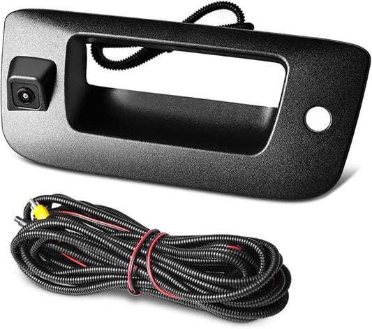 Rear Tailgate Handle Backup Camera Compatible with 2007-2013 Chevy Silverado/GMC Sierra 1500 2500HD 3500HD Tailgate Reversing View Park Assist Camera Replaces 22755304 180°Wide Angle