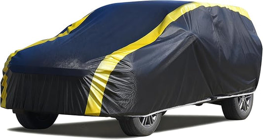 DINGHAO Car Cover Waterproof All Weather with Hot Stitching for Automobiles,6 Layers Outdoor Full Exterior Cover Sun UV Rain Snow Wind Protection Fit for 209"(209 * 75 * 71 inch) SUV