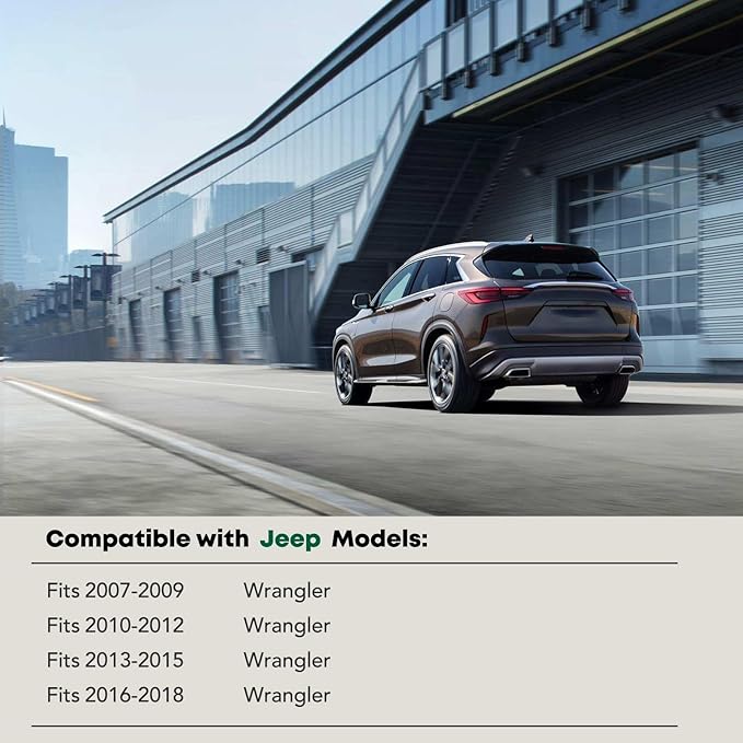 YHTAUTO 4 Inch Running Boards Fit Jeep Wrangler JK Series 2007-2018 4-Door SUV, Oval Straight Side Steps Carbon Steel Step Bars Off-Road Exterior Accessories