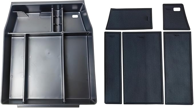 Center Console Organizer Compatible with 2021 2022 2023 2024 Ford F150 Interior Accessories, Armrest Box Insert Storage Tray (Full Console w/Bucket Seats ONLY) Black Trim